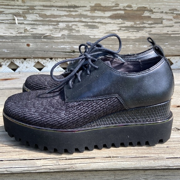 NWOB United Nude Shoes Juko Flatform Black Lace Up Shoes Women's Size 6.5 - Picture 8 of 15